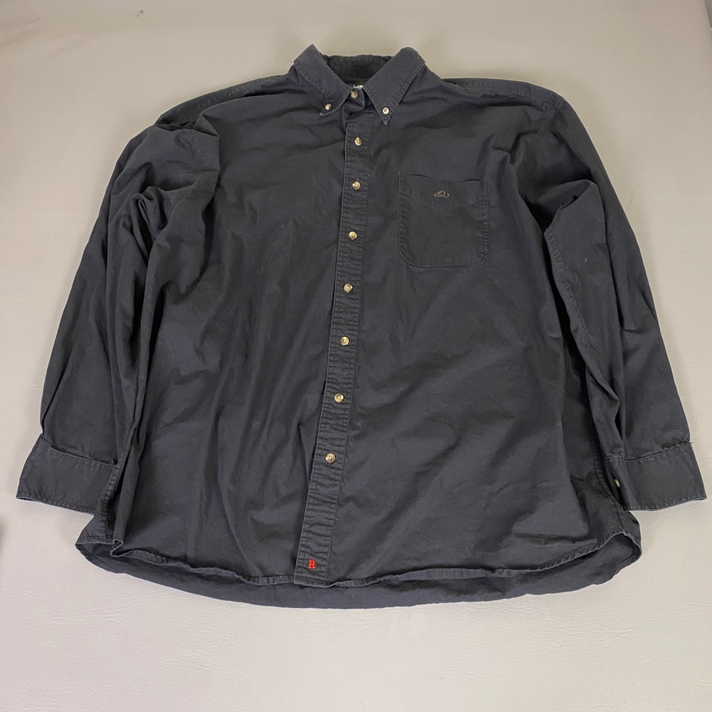 Resistol Rodeo Gear Men's XXXL 3XL Black Long Sleeve Button Down‎ Shirt Logo